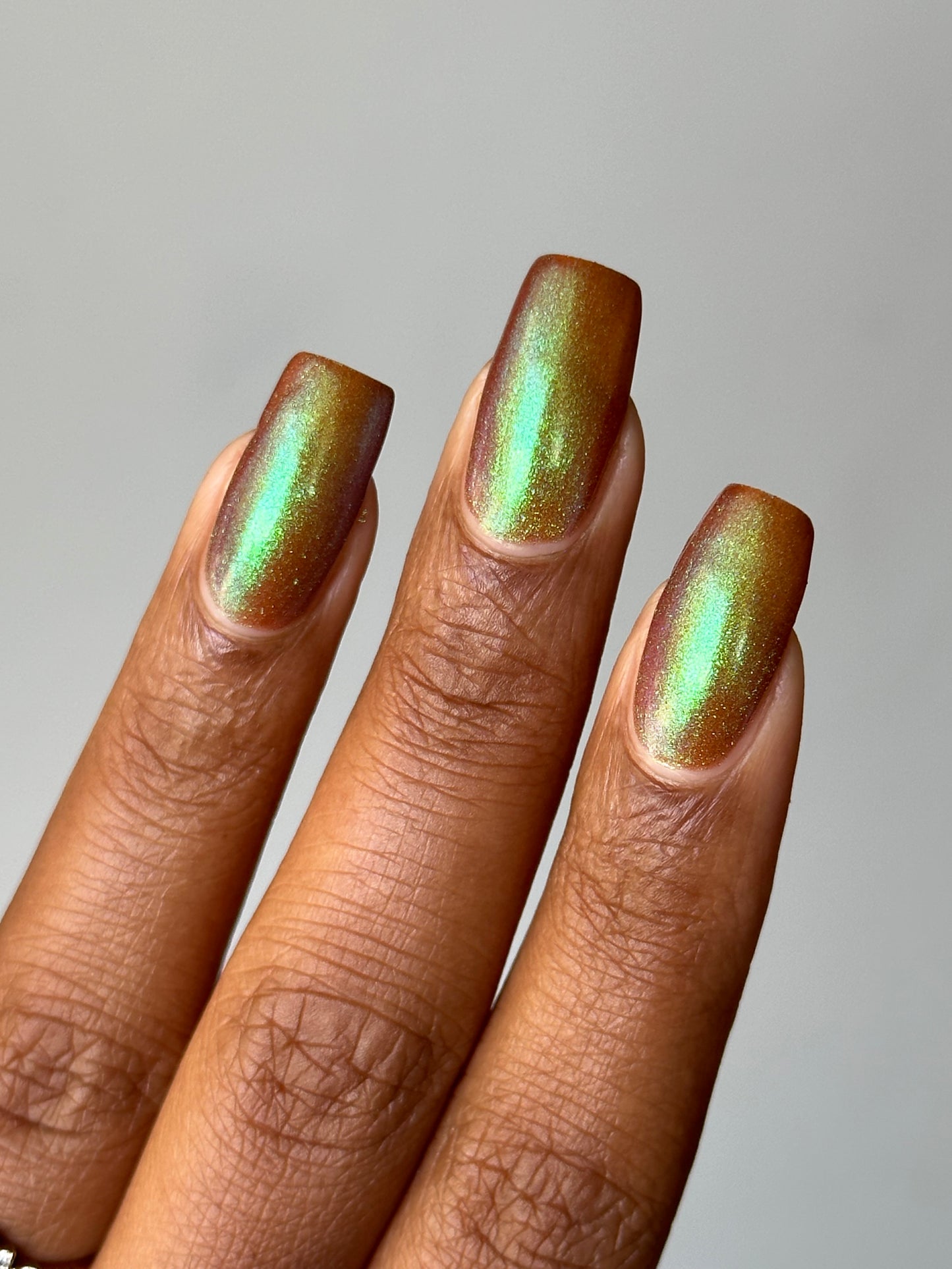 Close up of nails painted with Death Valley Nails