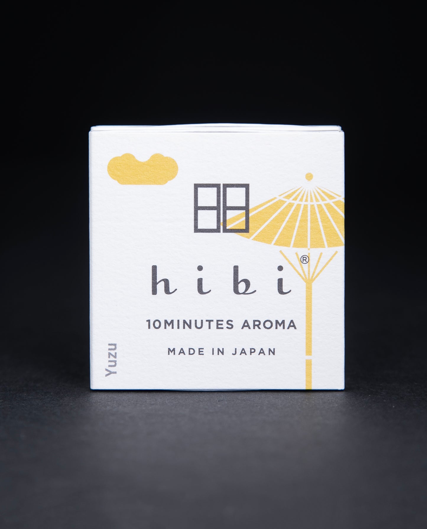 white paper box containing HIBI
