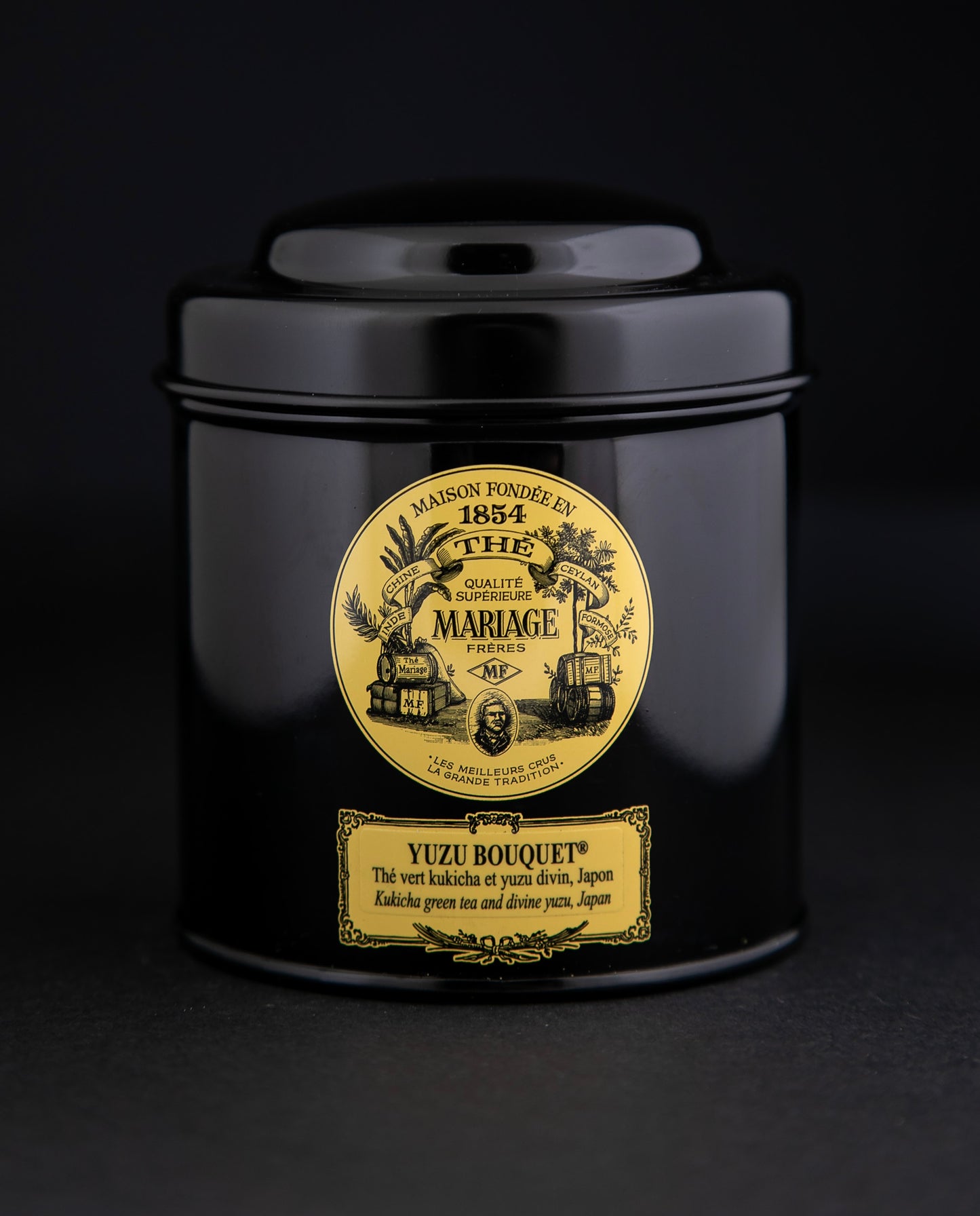 100g black laquered metal canister of Mariage Frère's