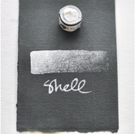 Swatch of Beam Paints' irridescent white "Shell" watercolour paintstone.