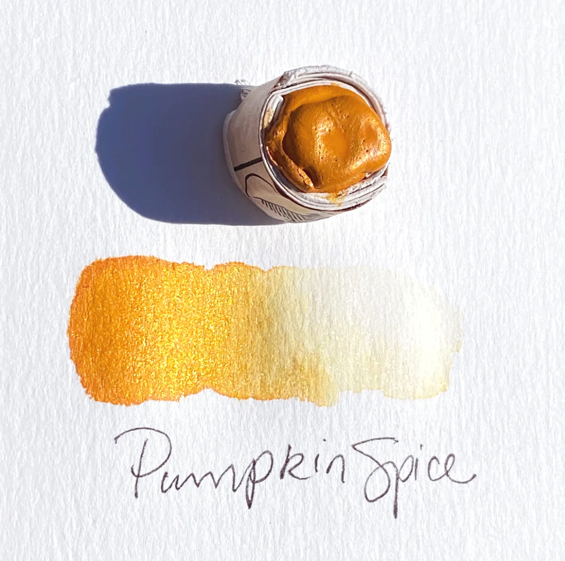 Swatch of Beam Paints' irridescent orange-coloured
