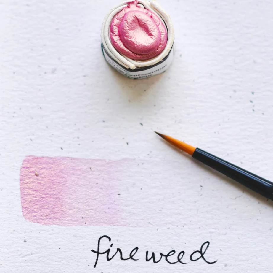 Swatch of Beam Paints' metallic rose-coloured