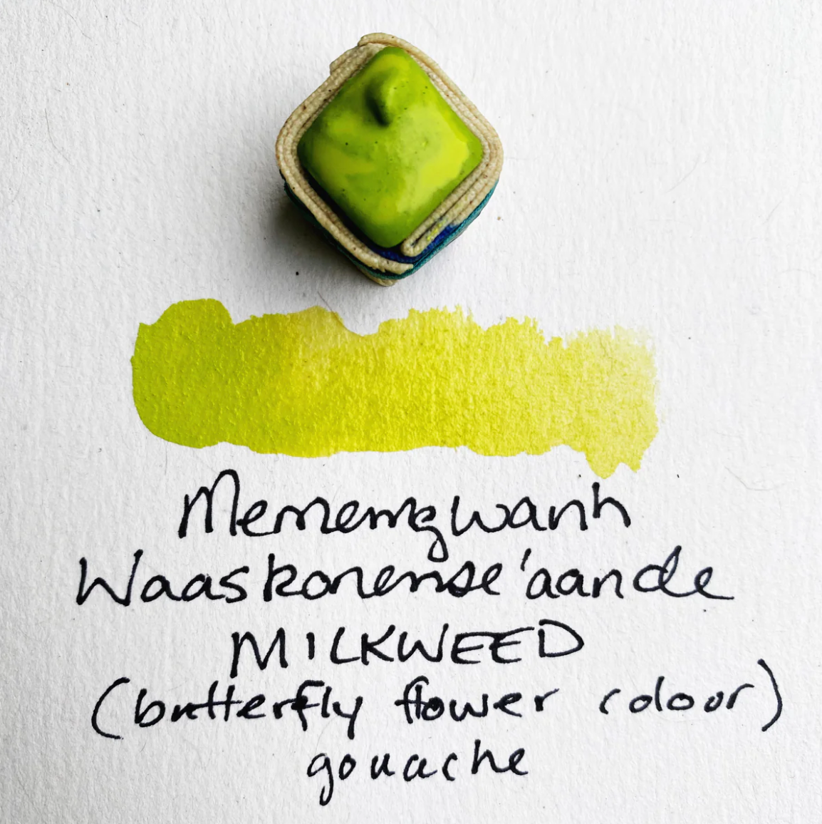 Swatch of Beam Paints' lime green