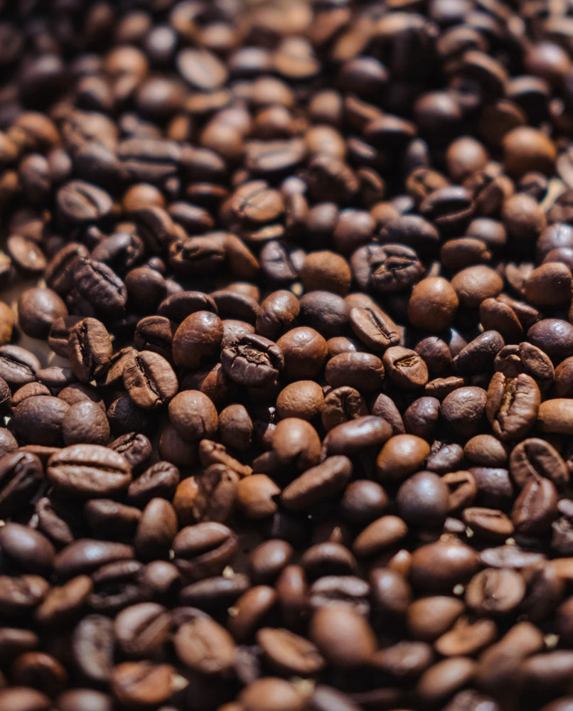 close up of roasted coffee beans