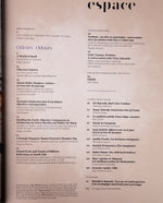 Table of contents of Espace magazine's "Odour" issue.