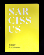 "Narcissus in Perfumery" book on black background. The cover is yellow and reads "NARCISSUS" in bold white letters