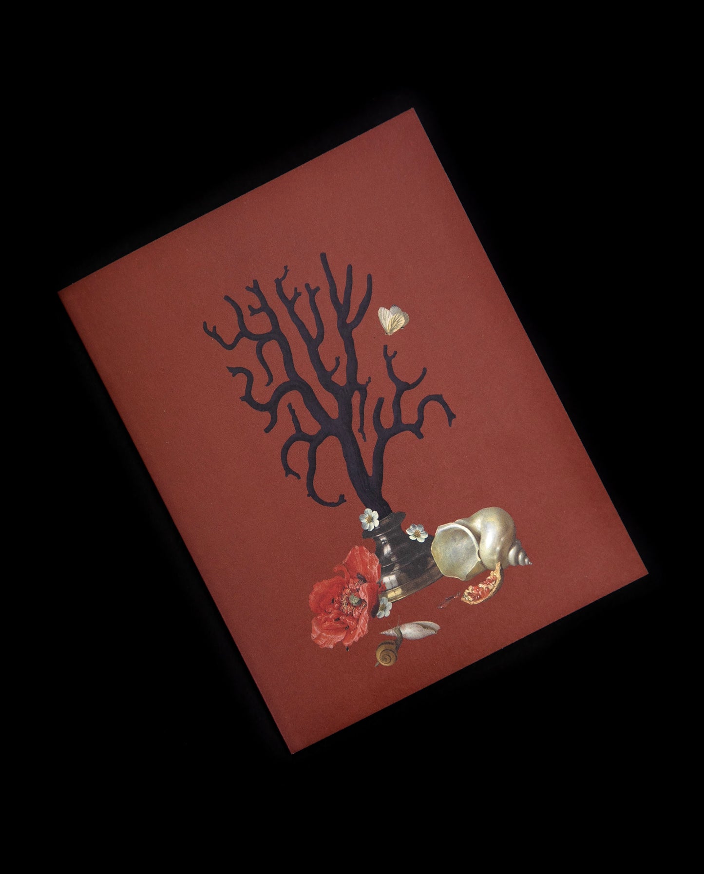 red card with illustration of black and white sea themed creatures