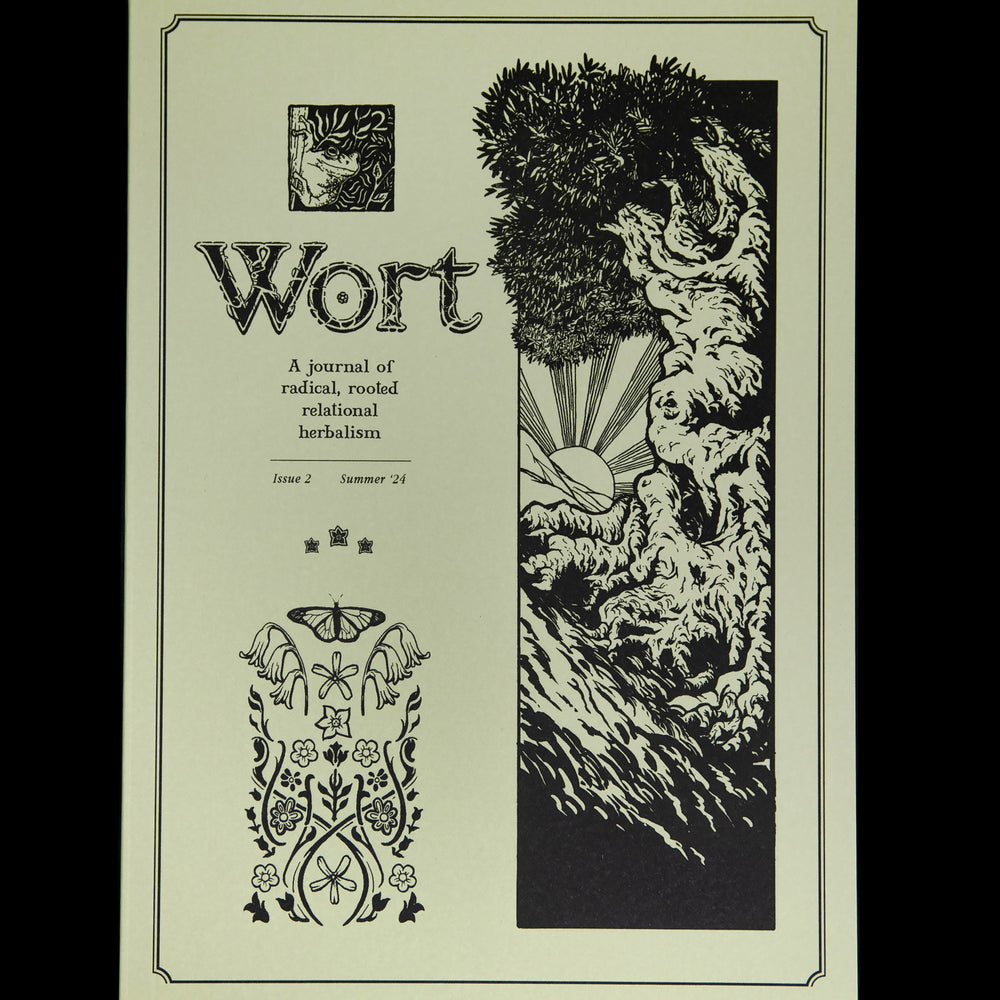zine with light green cover featuring art nouveau style illustrations