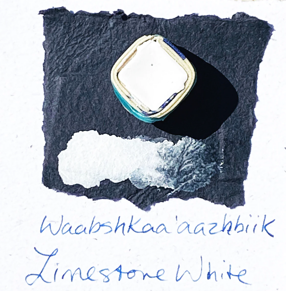Swatch of Beam Paints' "Limestone White" watercolour paintstone.