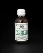 2oz clear glass bottle of Anima Mundi's "Dream" herbal elixir. The ornate victorian-style label reads "sleep aid + third eye tonic lucid dreaming elixir"