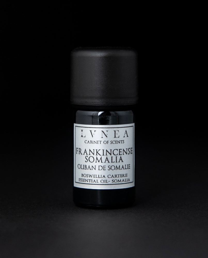 5ml black glass bottle with silver label of LVNEA's carterii frankincense