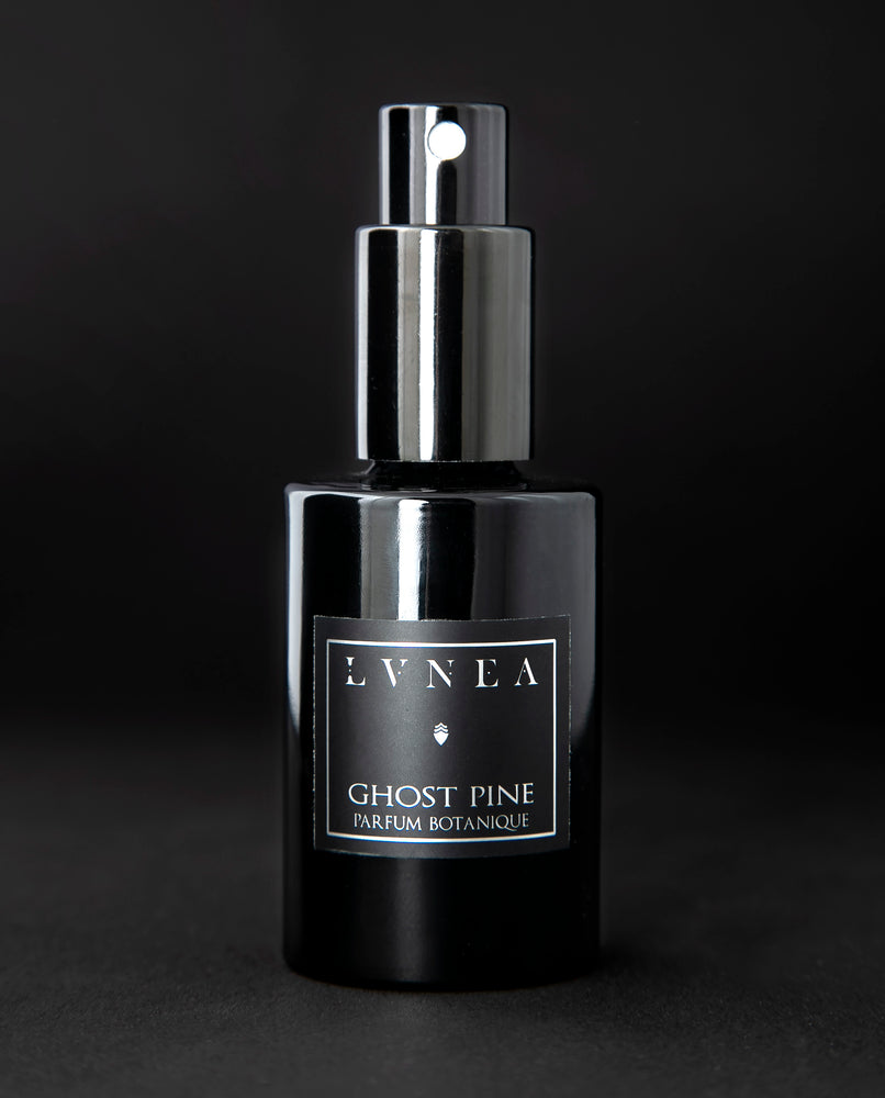 30ml bottle of Ghost Pine with the cap removed, exposing its spray top